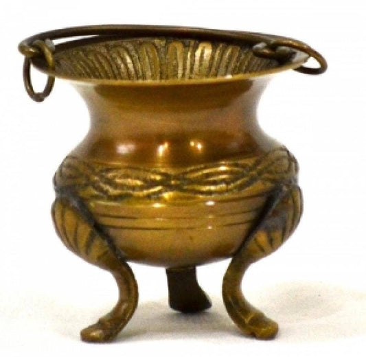 Gold Finish Cauldron W/Handle